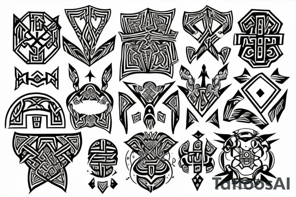Necromancy Stoic Vivid Pattern Runic tattoo idea