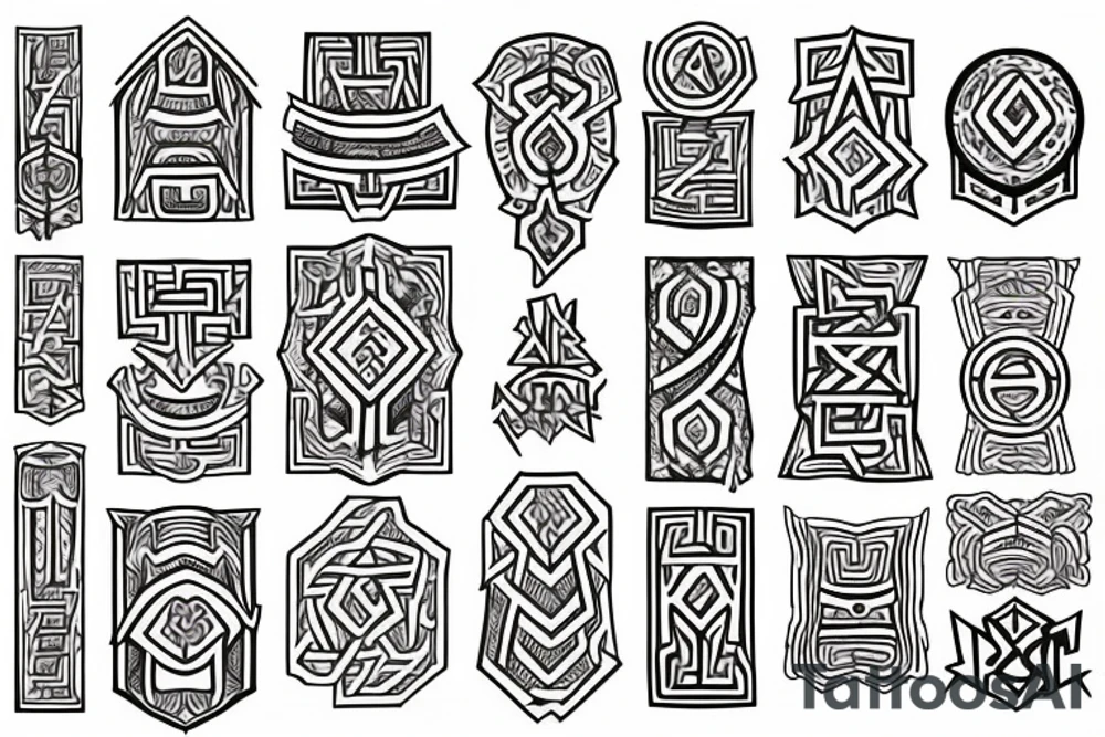 Necromancy Stoic Vivid Pattern Runic tattoo idea