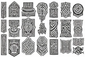 Necromancy Stoic Vivid Pattern Runic tattoo idea