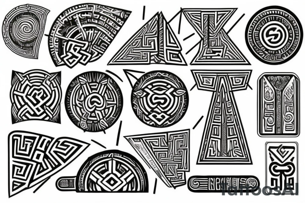 Necromancy Stoic Vivid Pattern Runic tattoo idea