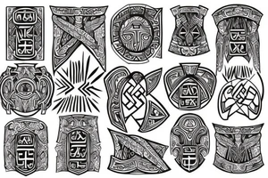 Necromancy Stoic Vivid Pattern Runic tattoo idea