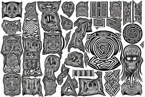 Necromancy Stoic Vivid Pattern Runic tattoo idea