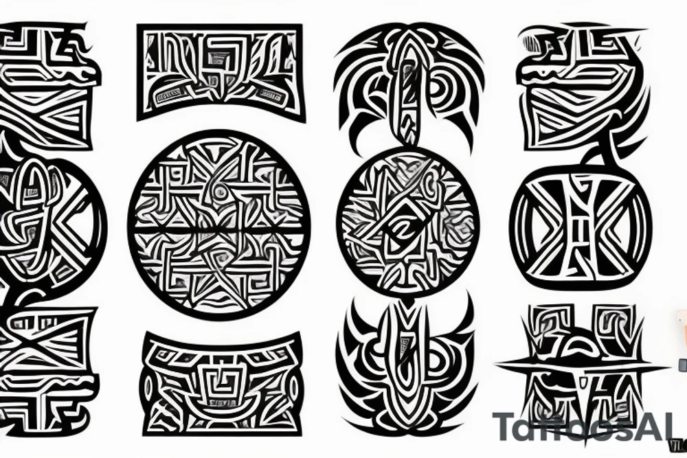 Necromancy Stoic Vivid Pattern Runic tattoo idea