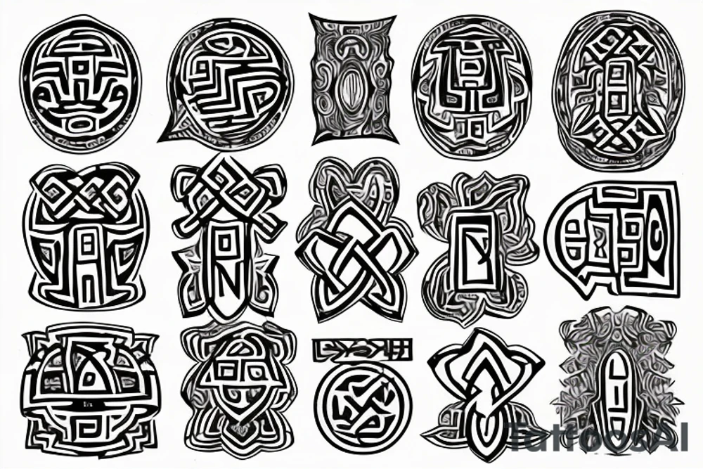 Necromancy Stoic Vivid Pattern Runic tattoo idea