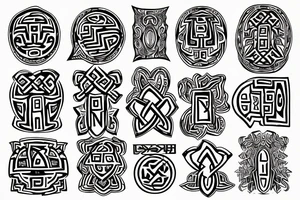 Necromancy Stoic Vivid Pattern Runic tattoo idea