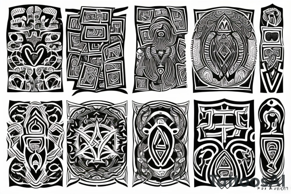 Necromancy Stoic Vivid Pattern Runic tattoo idea