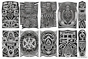 Necromancy Stoic Vivid Pattern Runic tattoo idea