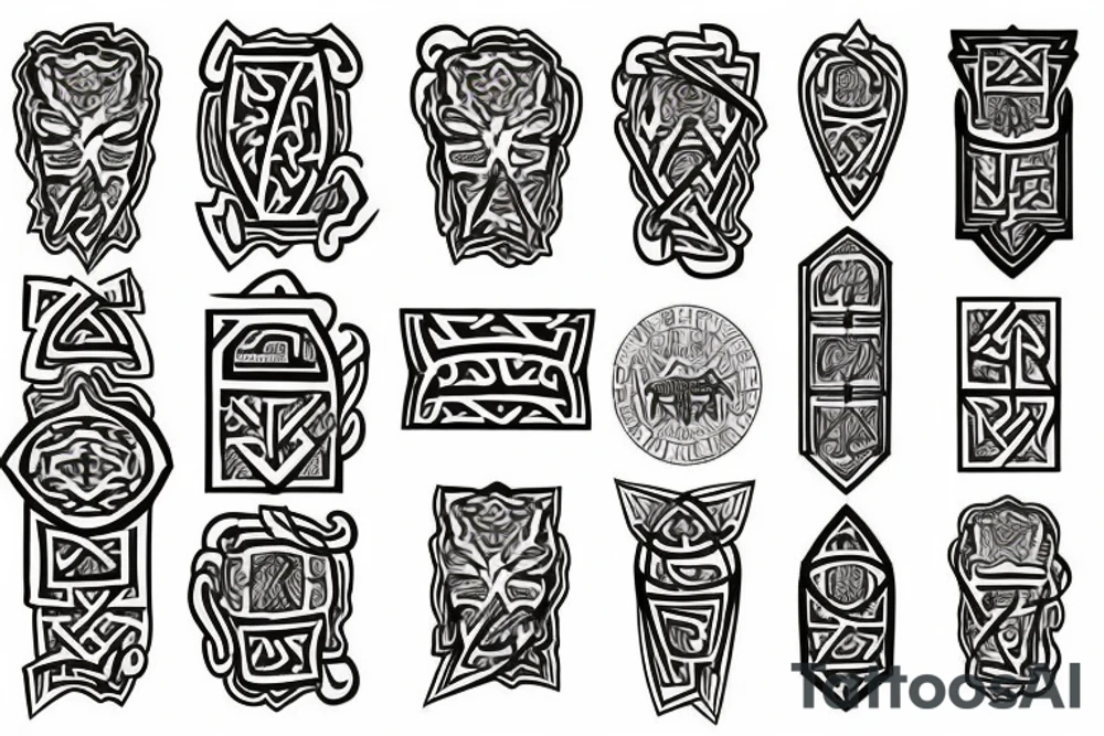 Necromancy Stoic Vivid Pattern Runic tattoo idea