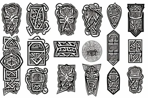 Necromancy Stoic Vivid Pattern Runic tattoo idea