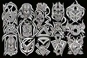 Necromancy Stoic Vivid Pattern Runic tattoo idea