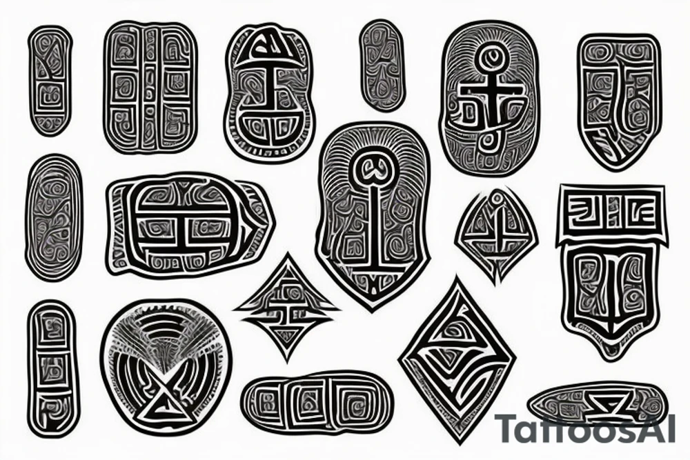 Necromancy Stoic Vivid Pattern Runic tattoo idea