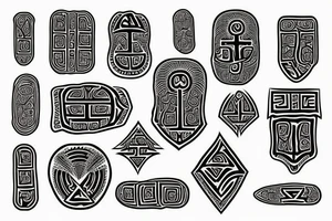 Necromancy Stoic Vivid Pattern Runic tattoo idea