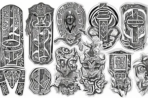 Necromancy Stoic Vivid Pattern Runic tattoo idea