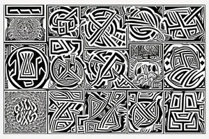 Necromancy Stoic Vivid Pattern Runic tattoo idea