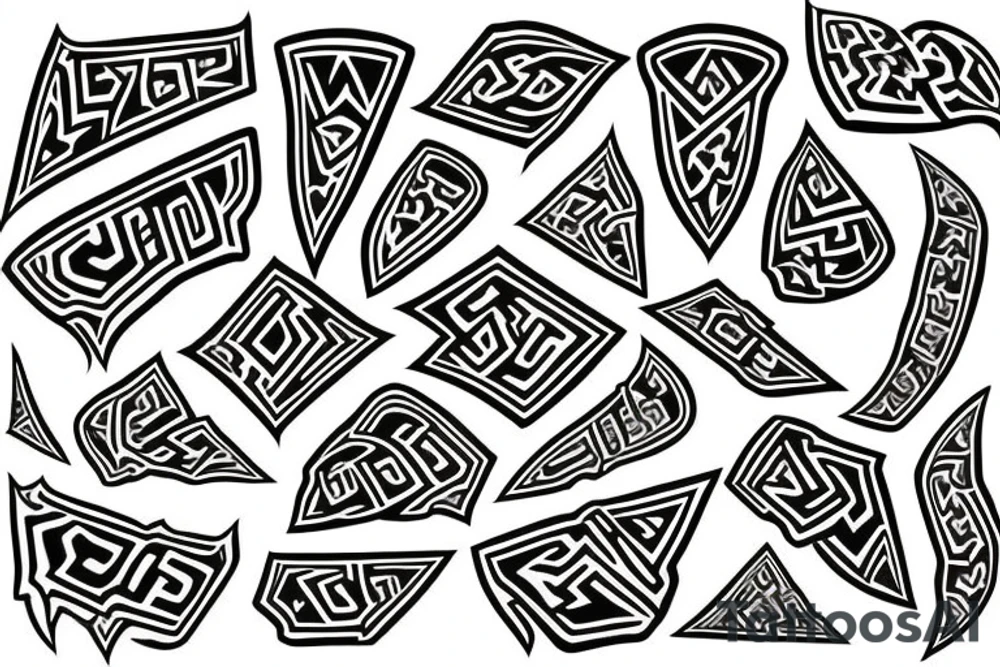 Necromancy Stoic Vivid Pattern Runic tattoo idea