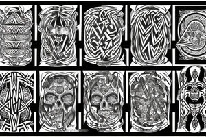 Necromancy Stoic Vivid Pattern Runic tattoo idea