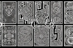 Necromancy Stoic Vivid Pattern Runic tattoo idea