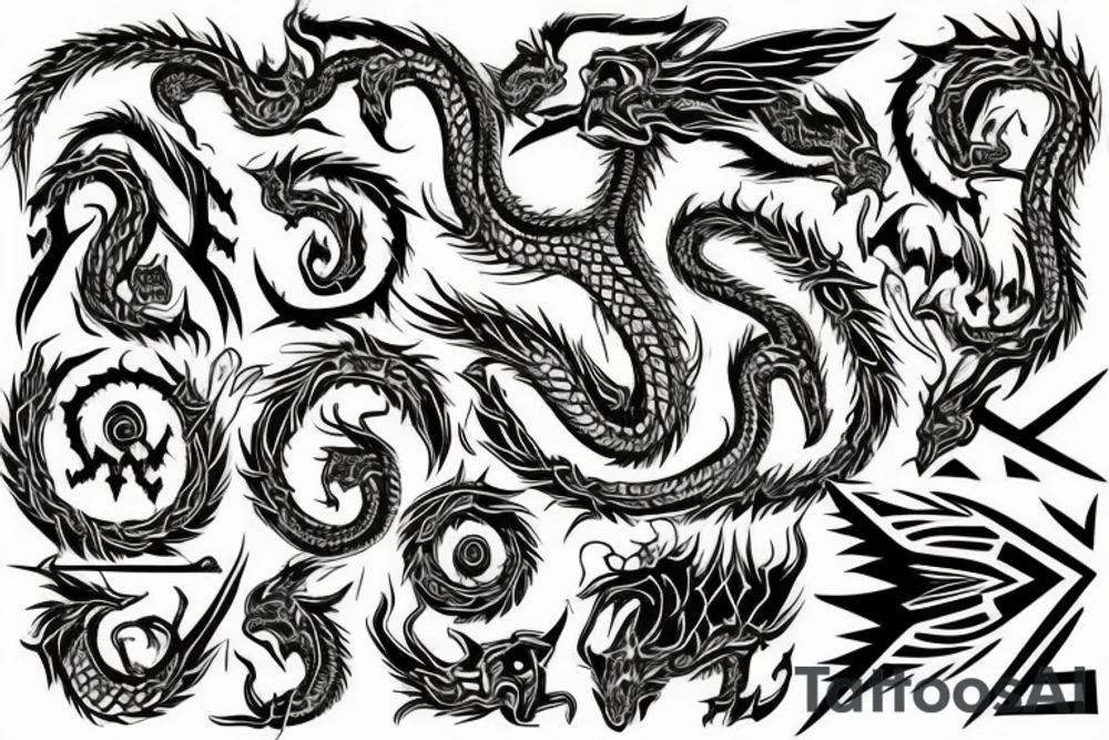 Necromancy Stoic Vivid Pattern Runic
Ornate Draconic tattoo idea