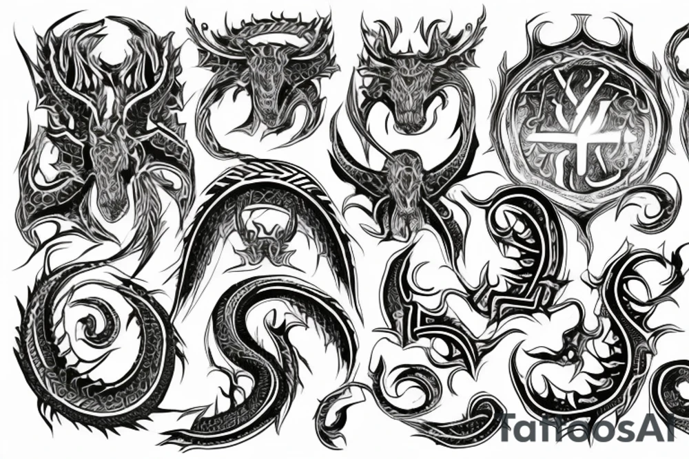 Necromancy Stoic Vivid Pattern Runic
Ornate Draconic tattoo idea