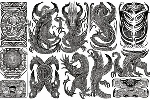 Necromancy Stoic Vivid Pattern Runic
Ornate Draconic tattoo idea
