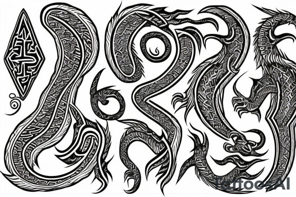 Necromancy Stoic Vivid Pattern Runic
Ornate Draconic tattoo idea