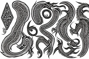 Necromancy Stoic Vivid Pattern Runic
Ornate Draconic tattoo idea