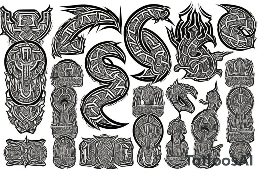 Necromancy Stoic Vivid Pattern Runic
Ornate Draconic tattoo idea