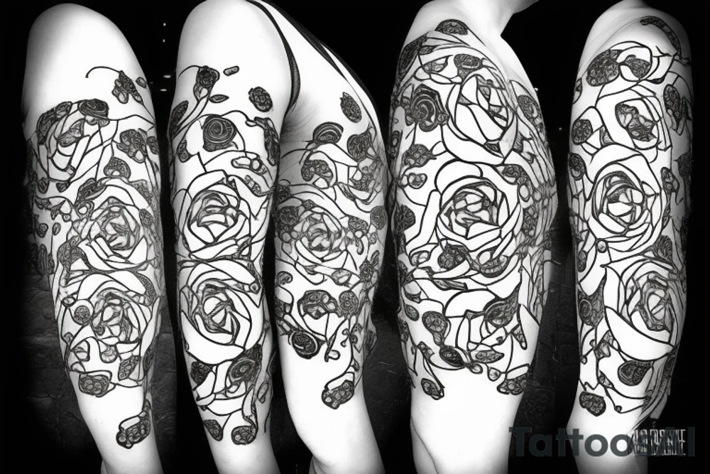 Chains Flower Mural Vivid Intricate Roses tattoo idea Chains Flower Mural Vivid Intricate Roses tattoo idea