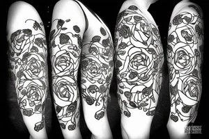 Chains Flower Mural Vivid Intricate Roses tattoo idea