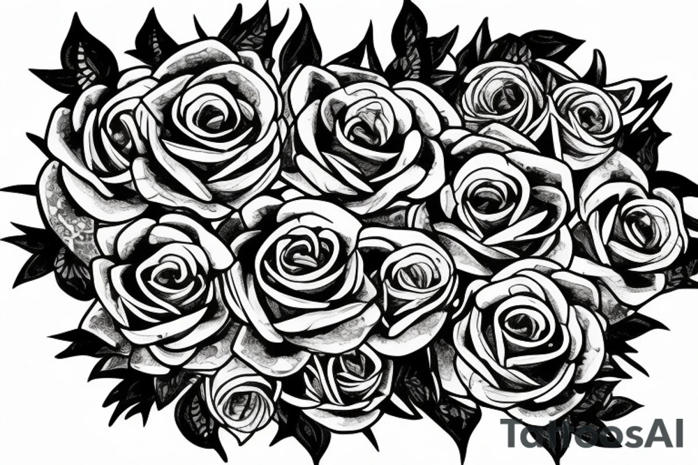 Chains Flower Mural Vivid Intricate Roses tattoo idea Chains Flower Mural Vivid Intricate Roses tattoo idea