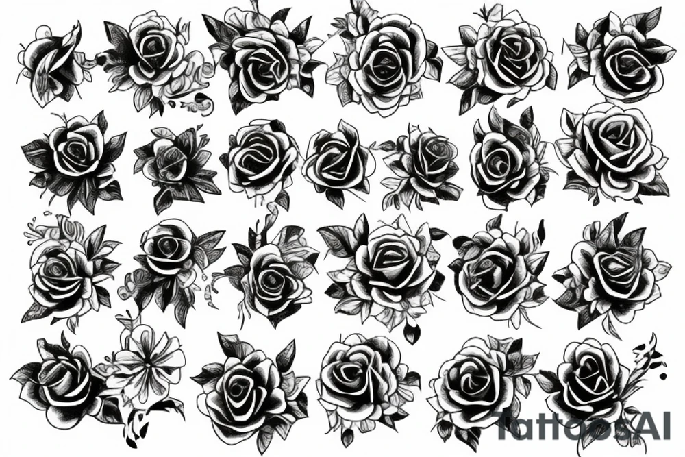 Chains Flower Mural Vivid Intricate Roses tattoo idea Chains Flower Mural Vivid Intricate Roses tattoo idea