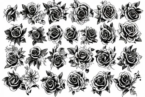 Chains Flower Mural Vivid Intricate Roses tattoo idea