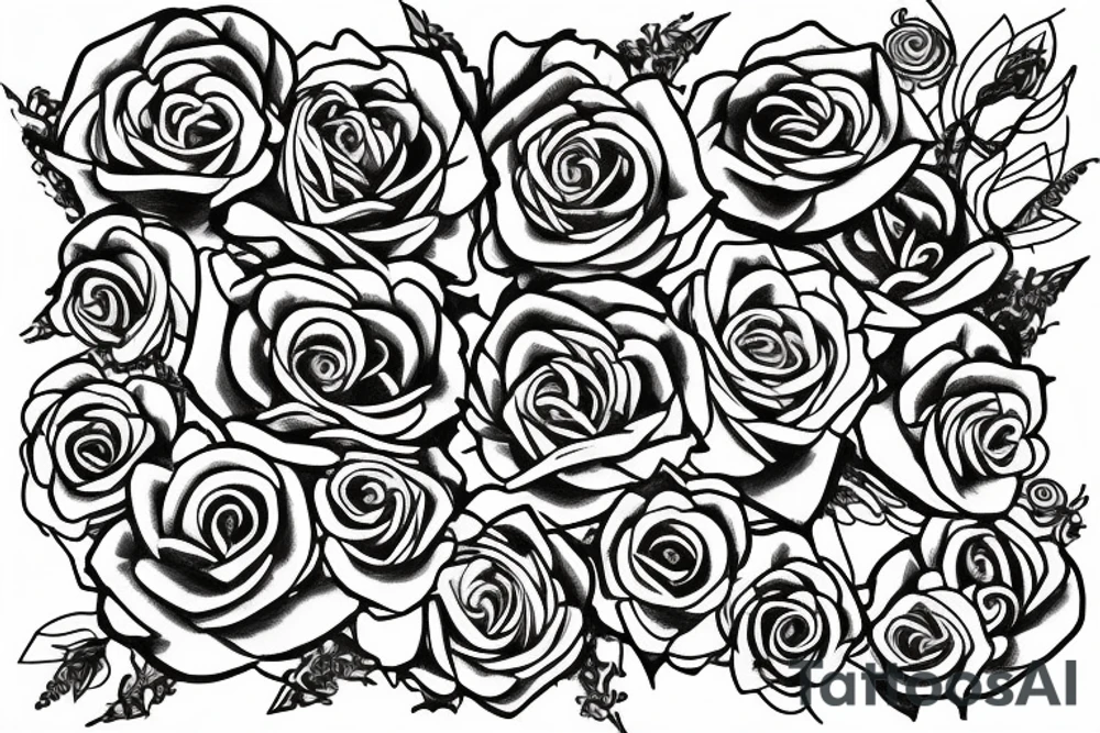 Chains Flower Mural Vivid Intricate Roses tattoo idea