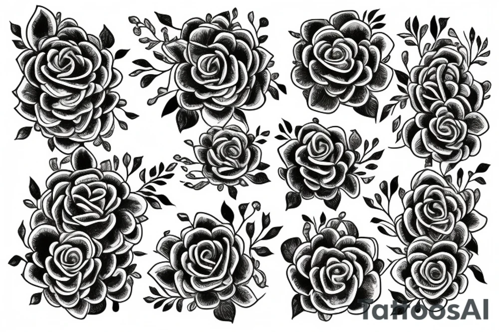 Chains Flower Mural Vivid Intricate Roses tattoo idea