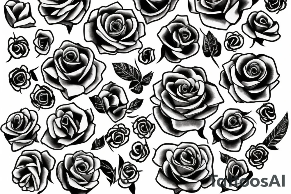 Chains Flower Mural Vivid Intricate Roses tattoo idea Chains Flower Mural Vivid Intricate Roses tattoo idea