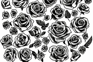 Chains Flower Mural Vivid Intricate Roses tattoo idea