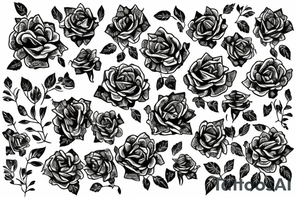 Chains Flower Mural Vivid Intricate Roses tattoo idea Chains Flower Mural Vivid Intricate Roses tattoo idea