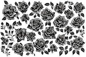 Chains Flower Mural Vivid Intricate Roses tattoo idea