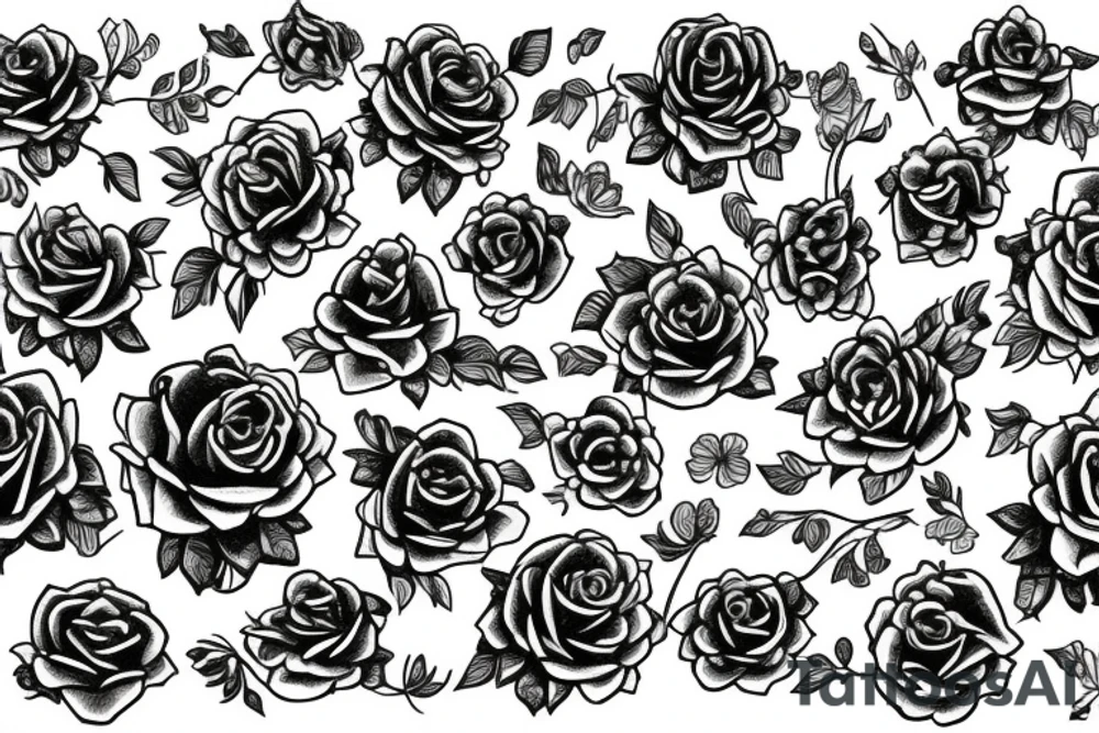 Chains Flower Mural Vivid Intricate Roses tattoo idea