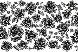 Chains Flower Mural Vivid Intricate Roses tattoo idea