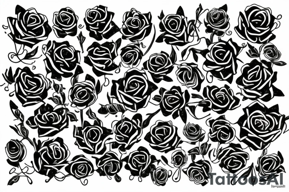 Chains Flower Mural Vivid Intricate Roses tattoo idea