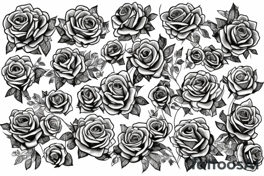 Chains Flower Mural Vivid Intricate Roses tattoo idea