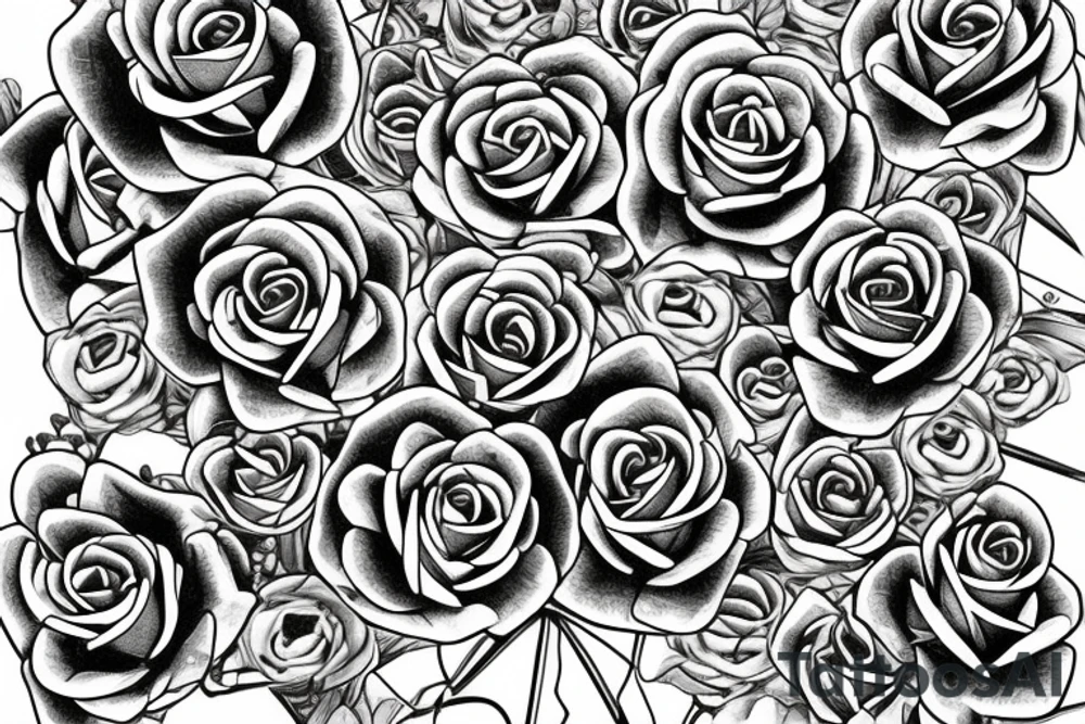 Chains Flower Mural Vivid Intricate Roses tattoo idea