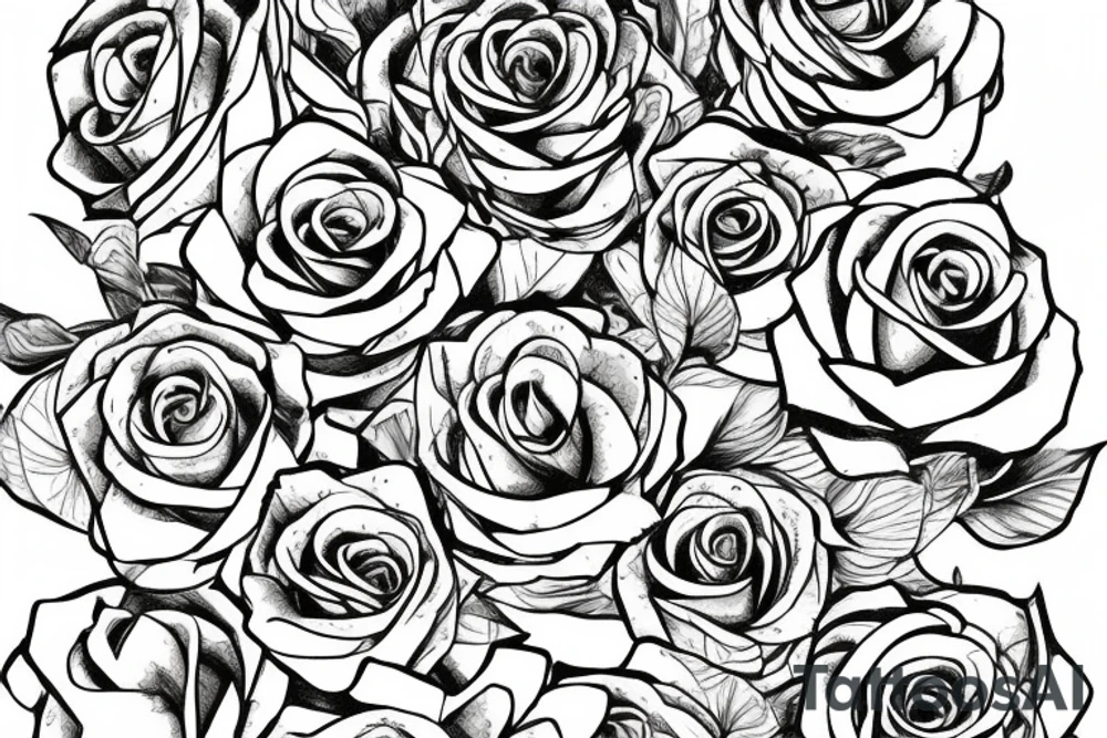 Chains Flower Mural Vivid Intricate Roses tattoo idea
