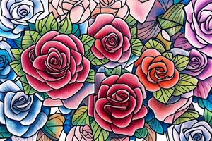 Chains Flower Mural Vivid Intricate Roses tattoo idea