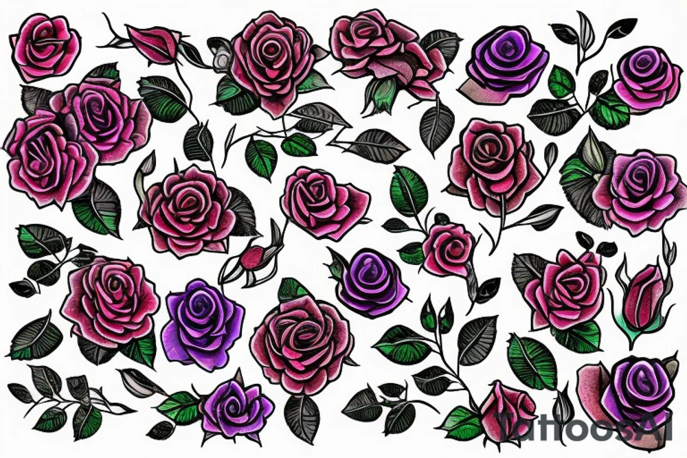 Chains Flower Mural Vivid Intricate Roses tattoo idea