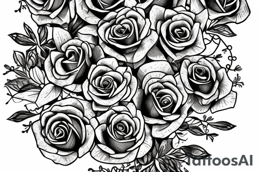 Chains Flower Mural Vivid Intricate Roses tattoo idea
