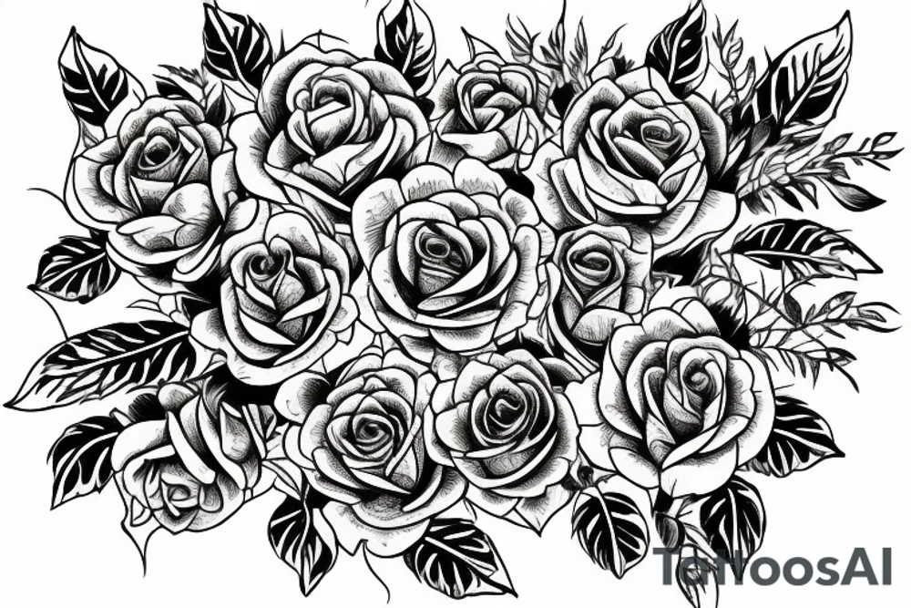 Chains Flower Mural Vivid Intricate Roses tattoo idea