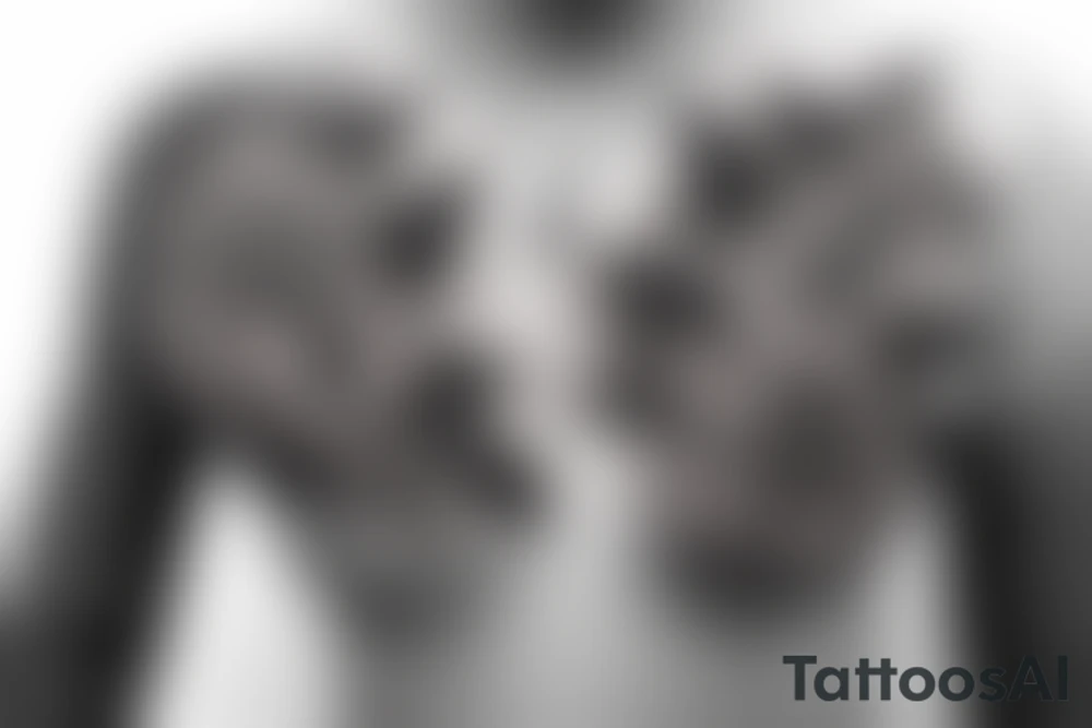 Dhalia mural Beautiful Vivid Intricate Roses Flowers Chains thorns tattoo idea