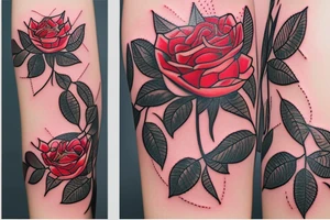 Dhalia mural Beautiful Vivid Intricate Roses Flowers Chains thorns tattoo idea